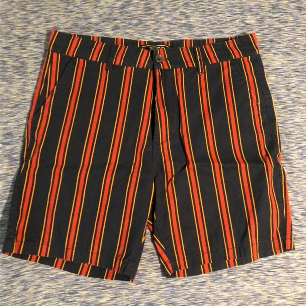 Navy striped khaki shorts